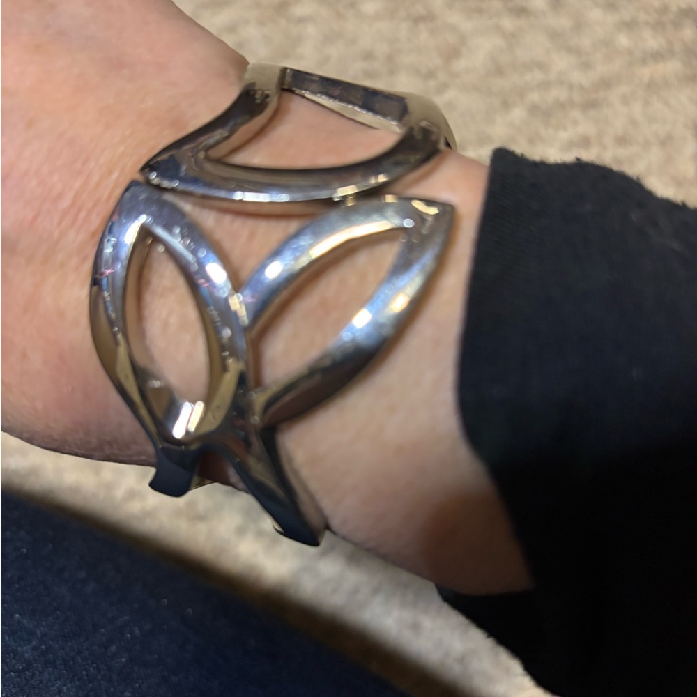 Silver tone Openwork Cuff Bracelet